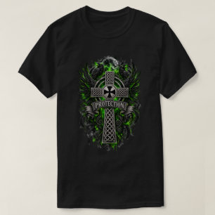 Camiseta Cruz Celta de Proteção do Corvo