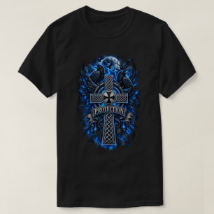 Camiseta Cruz Celta de Proteção do Corvo