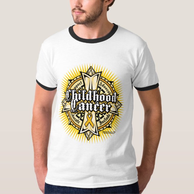 Camiseta Cruz celta do cancer da infância (Frente)
