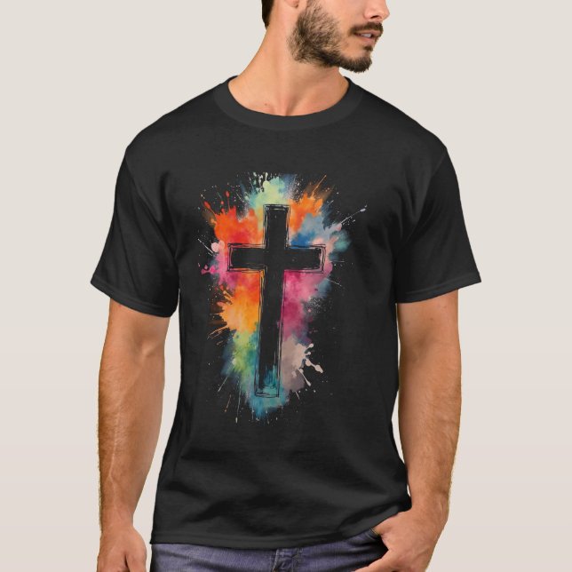 Camiseta Cruz colorida (Frente)