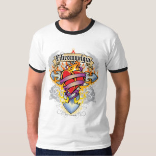 Camiseta Cruz & coração da fibromialgia