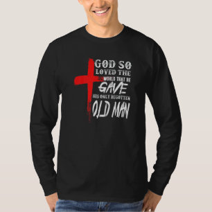 Camiseta Cruz Cristã Bíblica João 316 Cristão Homem Velho