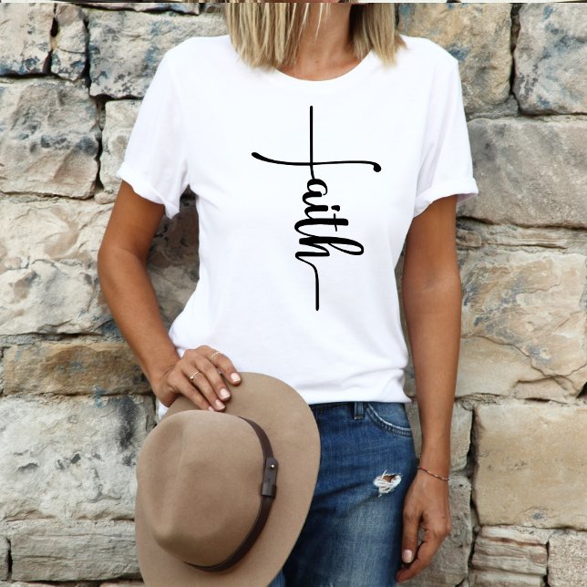 Camiseta Cruz Cristã da Fé (Criador carregado)