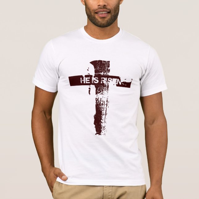 Camiseta Cruz cristã da páscoa É AUMENTADO (Frente)