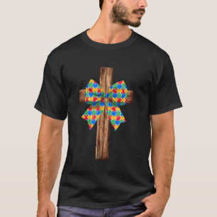 Camiseta Cruz Cristã de Conscientização do Autismo e Quebra