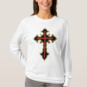 Camiseta Cruz cristã dourada