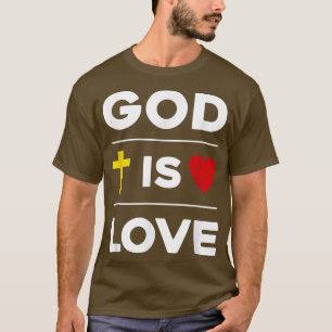 Camiseta Cruz Cristã e Coração Deus é amor