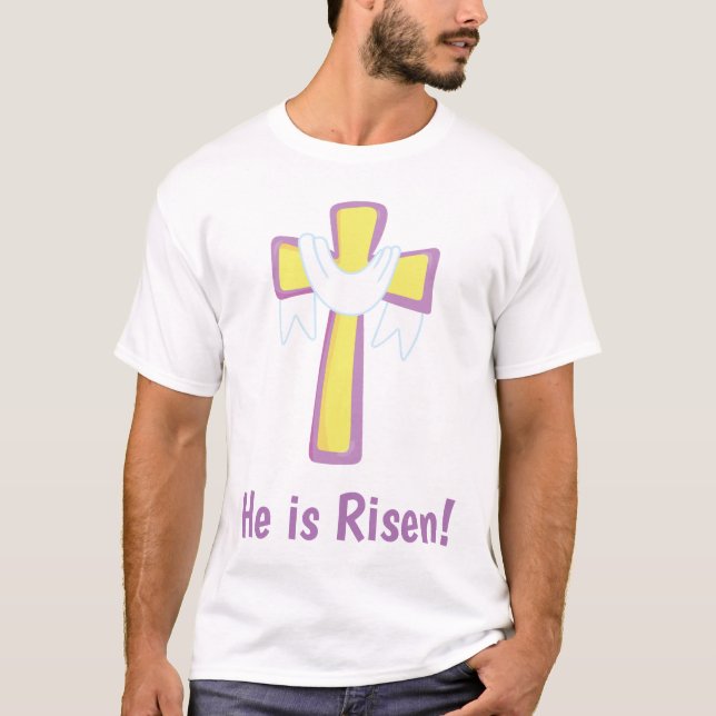 Camiseta Cruz Cristã Ele Ressuscitou (Frente)