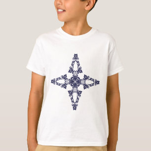 Camiseta Cruz Cristã em Arte Azul Celestial