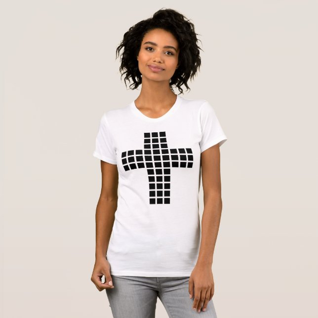 Camiseta Cruz Cristã Negra (Frente Completa)