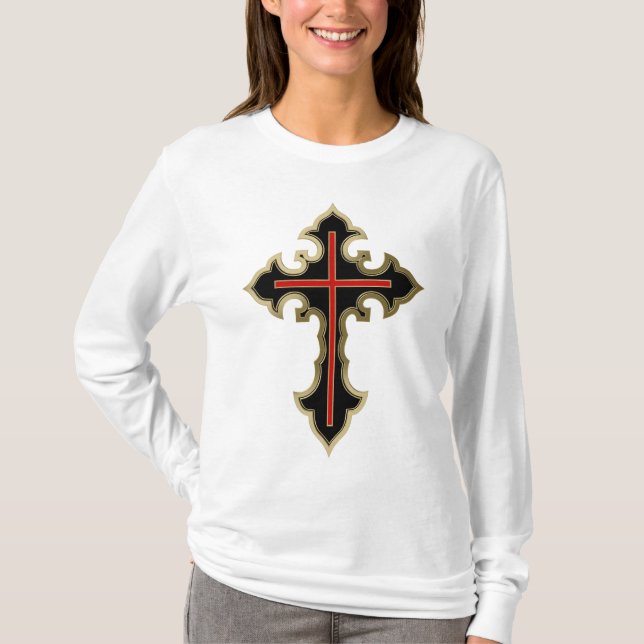 Camiseta cruz cristã ouro (Frente)
