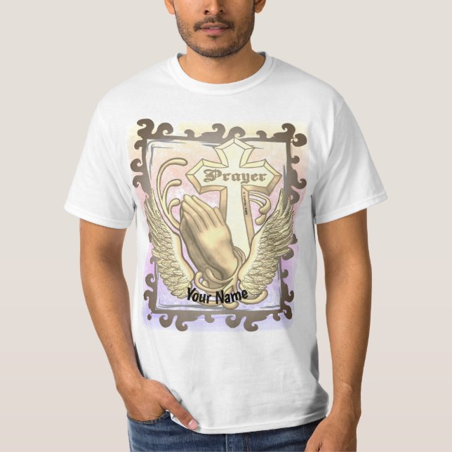 Camiseta Cruz Cristã Rezar Sempre  (Frente)