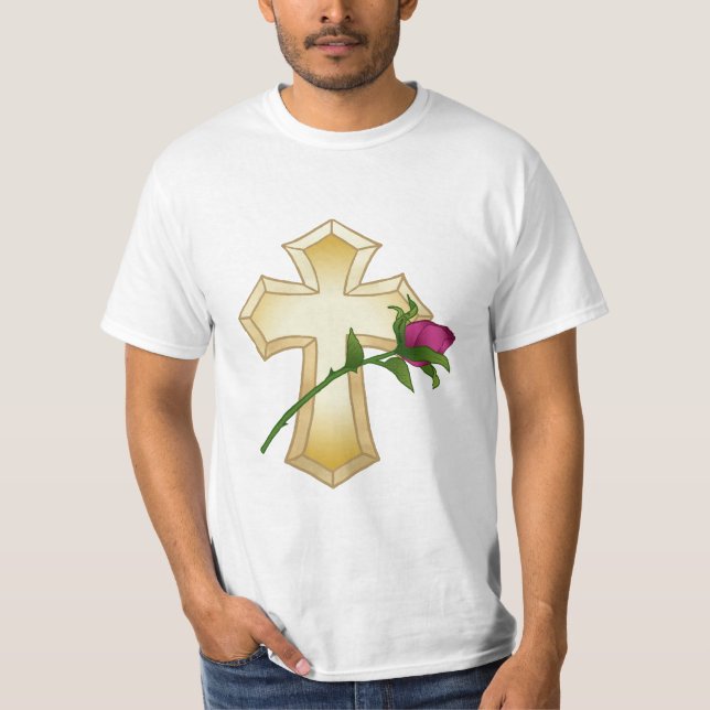 Camiseta Cruz Cristã Rosa (Frente)