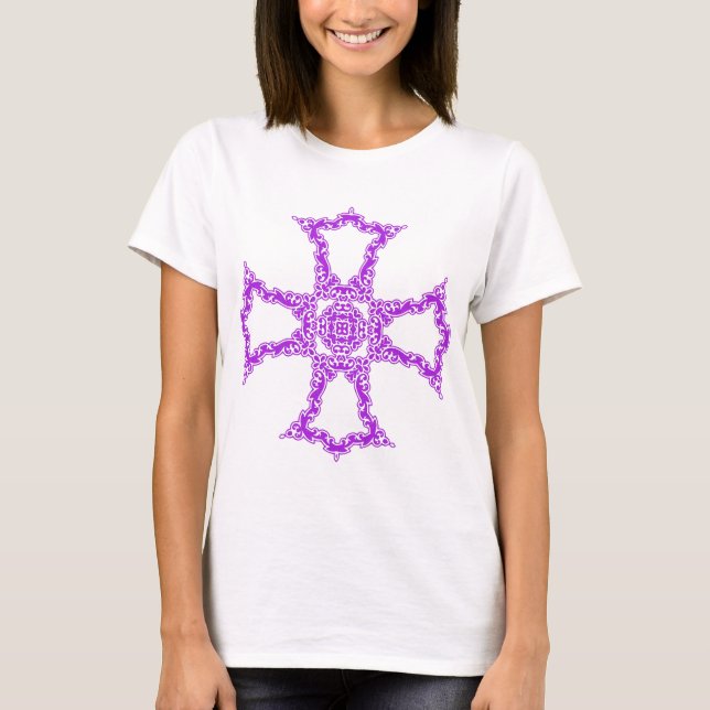 Camiseta Cruz Cristã Rosa (Frente)