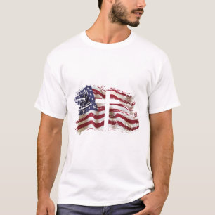 Camiseta Cruz da Bandeira Americana Para Cristãos Patriótic