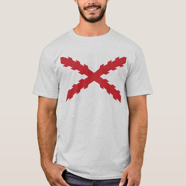Camiseta Cruz da bandeira de Borgonha (Frente)