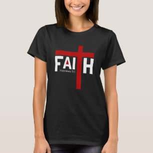 Camiseta Cruz da Fé Pregos Hebreus 11 1 Fé Cristã 2