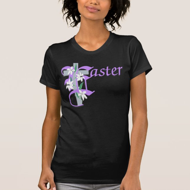 Camiseta Cruz da páscoa com Lilly (Frente)