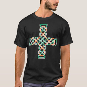 Camiseta Cruz de entrelaçamento celta multicolorida