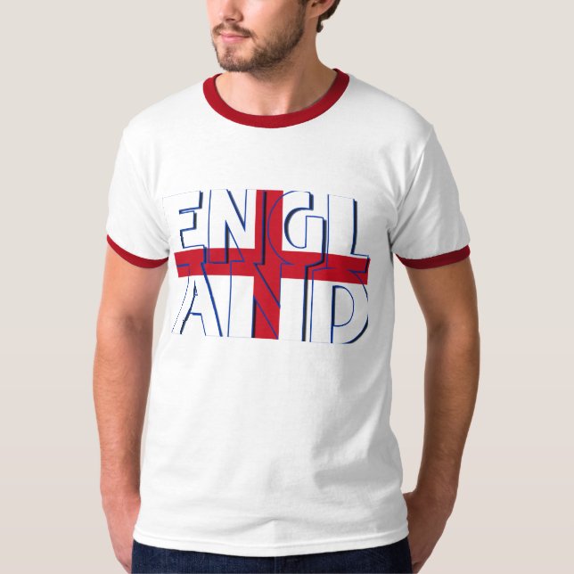 Camiseta Cruz de Inglaterra St George e texto do design (Frente)