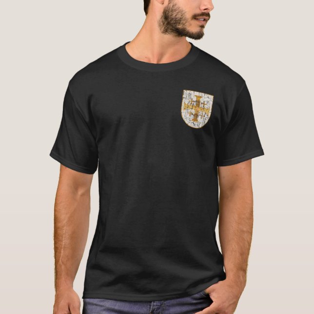 Camiseta Cruz de Jerusalem, afligida (Frente)