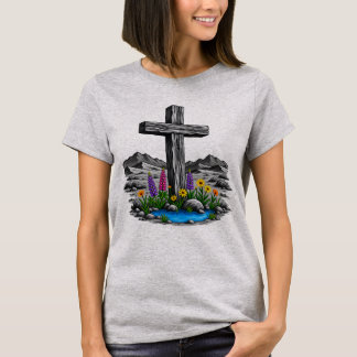 Camiseta Cruz de Madeira no Deserto Água Viva