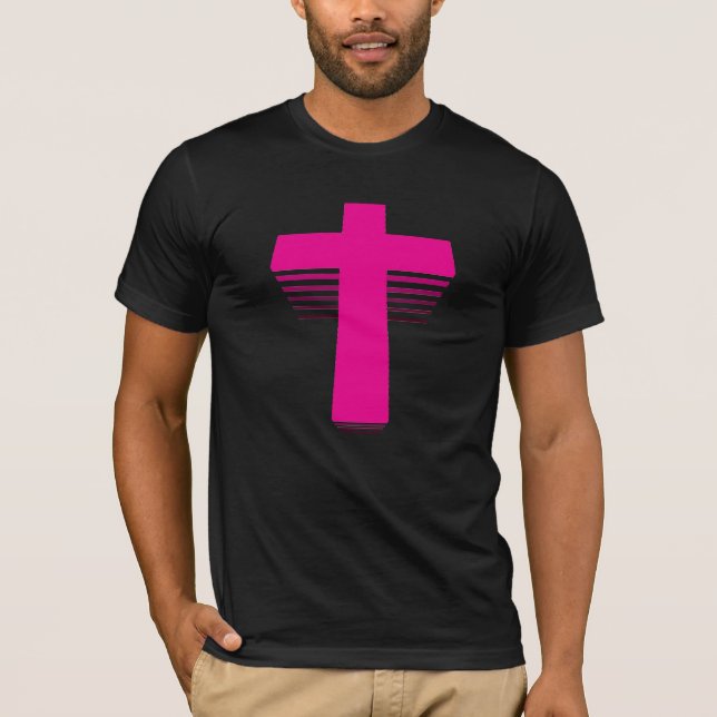 Camiseta cruz de Techno do estilo 80s (Frente)