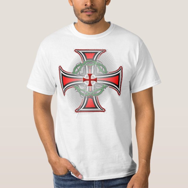 Camiseta Cruz de templário com espinhas (Frente)