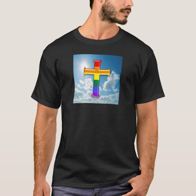 Camiseta Cruz do orgulho de LGBT (Frente)