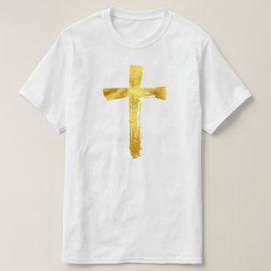 Camiseta Cruz Dourado da escova - crucifixo religioso
