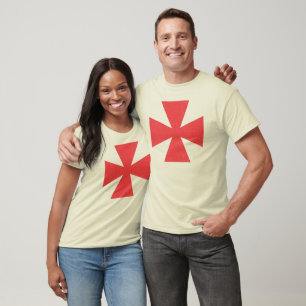 Camiseta Cruz Equilátera Vermelha Gráfica Simbólica Heráldi