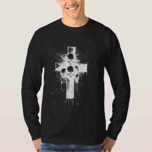 Camiseta Cruz Gótica Estética Gótica Cruzada Inspirada no T
