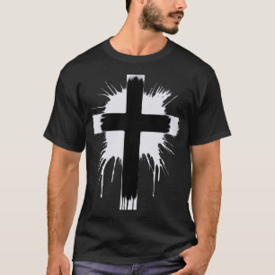 Camiseta Cruz Negra Negrito com Splatter