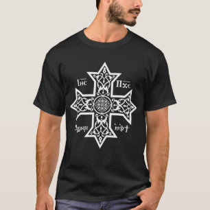 Camiseta Cruz Ortodoxa Copta com Jesus Cristo o Filho