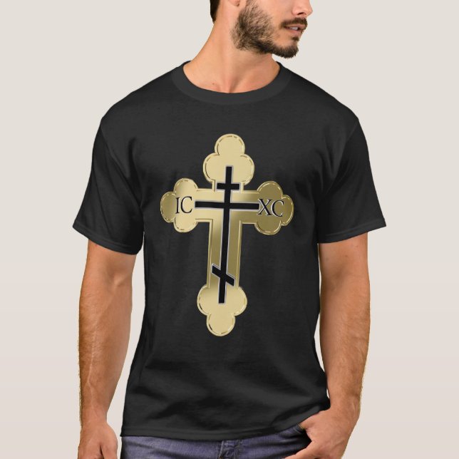 Camiseta Cruz ortodoxa cristã (Frente)