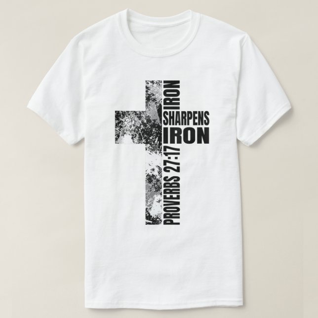 Camiseta Cruz Religiosa Sharpenes Ferro Verso Cristão (Frente do Design)