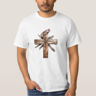 Camiseta Cruz russa com coroa de espinhos