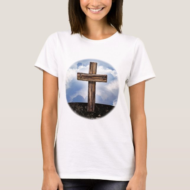 Camiseta Cruz Rústica com Céu (Frente)