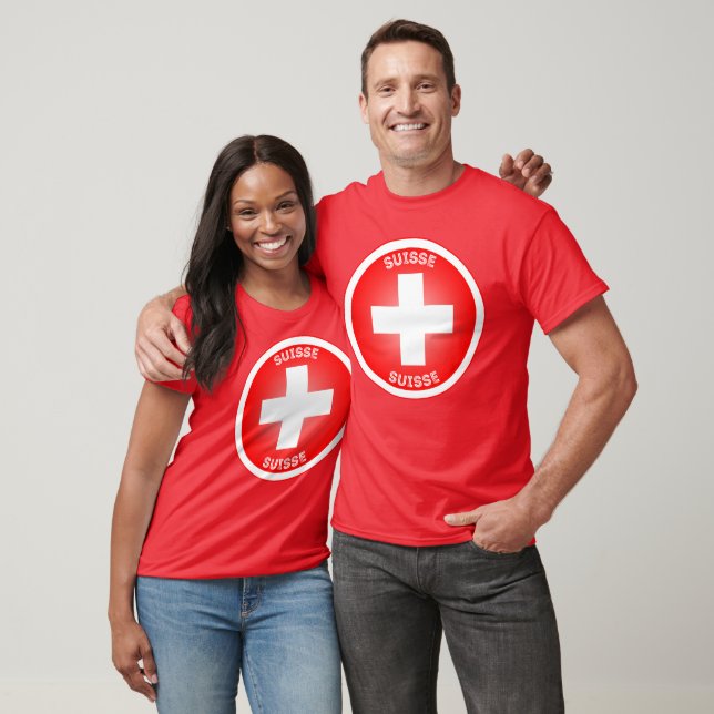 Camiseta Cruz Suíça Círculo Forma Suisse (Unissex)