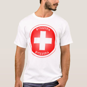 Camiseta Cruz Suíça Svizzera Forma de Círculo