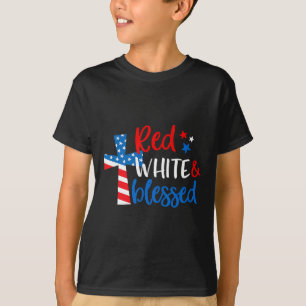 Camiseta Cruz Vermelha & Bendito 4 de Julho Homens Mulh