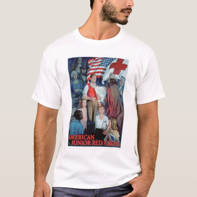 Camiseta Cruz vermelha júnior americana (US00335) (Frente)