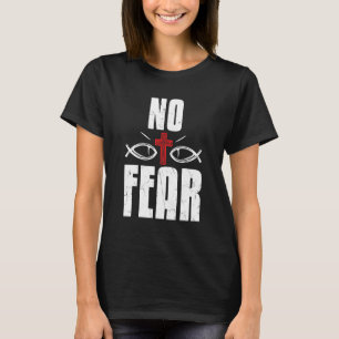 Camiseta Cruz Vermelha Sem Medo Legal Religião Fé Cruz Verm