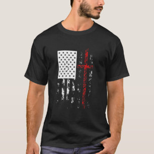 Camiseta Cruzada EUA Bandeira Religiosa Jesus Cristo Cristã