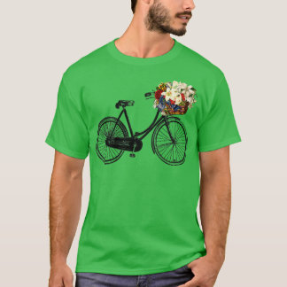 Camiseta Cruzador de Cesta de Flores de Bicicleta de Bicicl