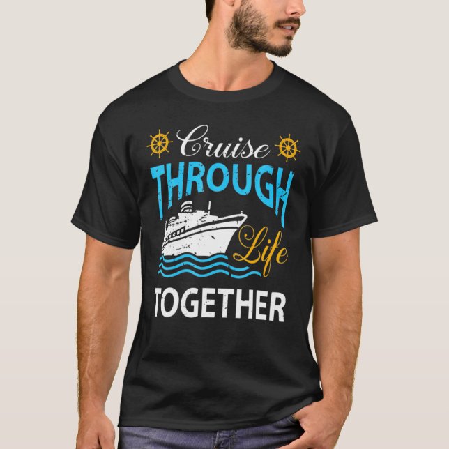 Camiseta Cruzamento Ao Longo Da Vida Junto Com Navio De Cru (Frente)