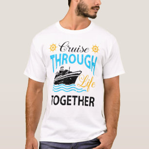 Camiseta Cruzamento Ao Longo Da Vida Junto Com Navio De Cru