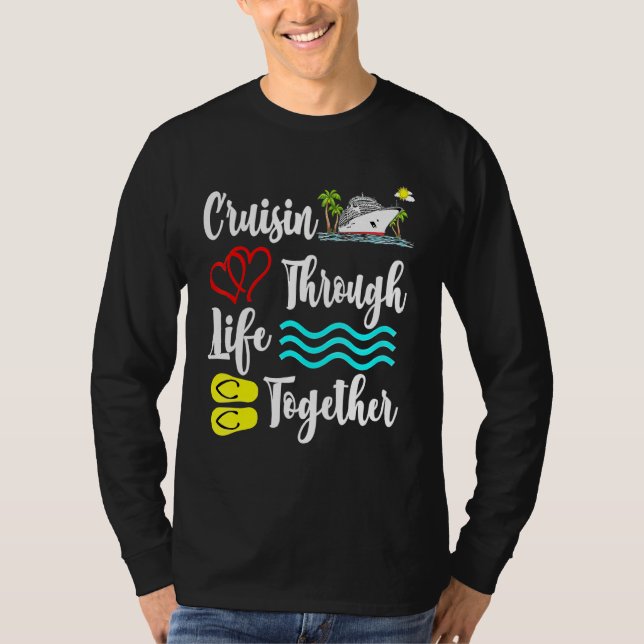 Camiseta Cruzamento Através da Vida Junto com Barcos Cruzad (Frente)