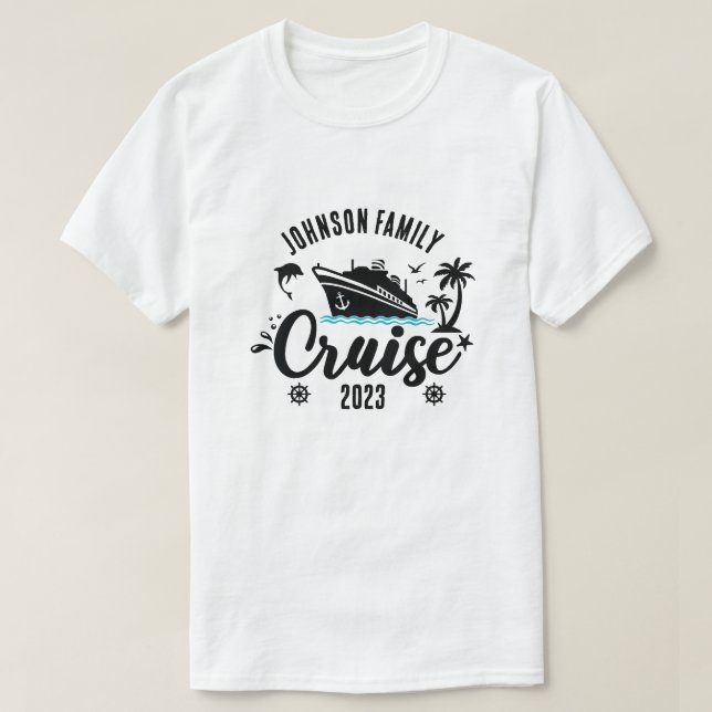 Camiseta Cruzamento da Família de Ano e Nome Personalizado (Frente do Design)