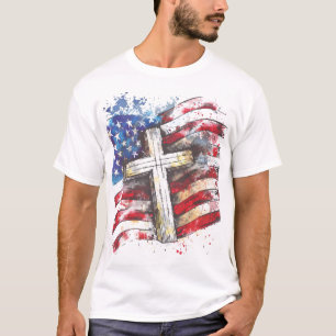 Camiseta Cruzamento de bandeira americana patriótica